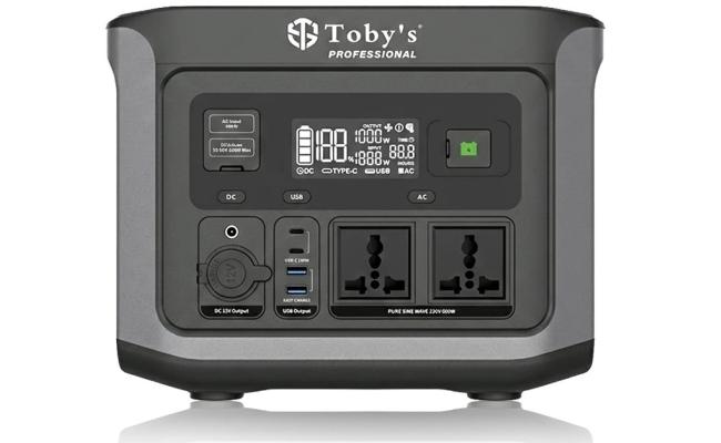 Toby’s TBS-144A Portable Power Station 600W, 144000mAh (460.8Wh) Lithium Battery, 220V AC Output 400W, DC 12-50V 200W Max, PD 100W - Black